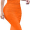 Women'S Ruched off Shoulder Short Sleeve Bodycon Midi Elegant Cocktail Party Dress