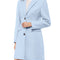 Women'S Long Coat Notched Lapel Long Sleeves Single Breasted Winter Coats L Blue