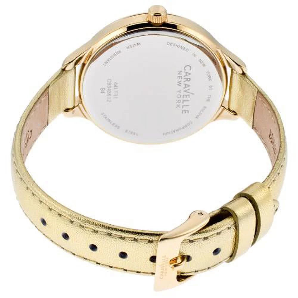 Caravelle New York Metallic Leather Ladies Watch 44L131