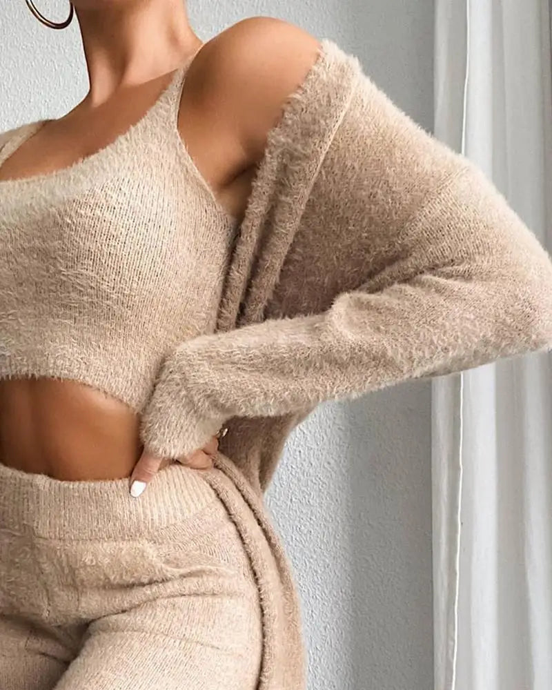 3-Piece Fuzzy Fleece Loungewear Set