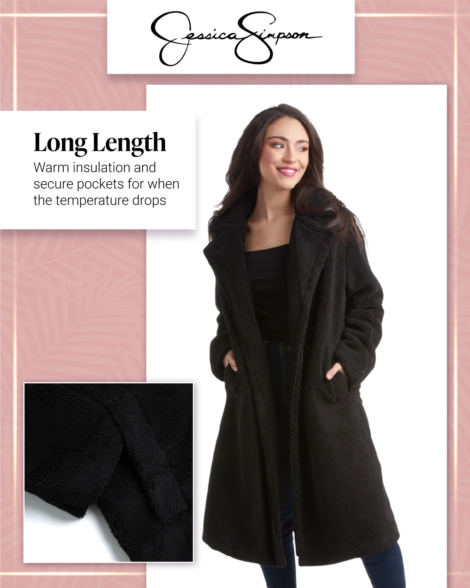 Women'S Winter Coat - Full Length Single Breasted Sherpa Fleece Peacoat (Size: S-XL)